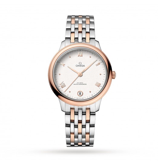 Omega De Ville Prestige Co-Axial Master Chronometer de 34 mm para mujer, color blanco O43420342002001 réplica de reloj