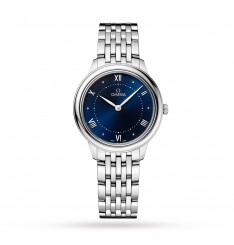 Omega De Ville Prestige de cuarzo para mujer de 30 mm en azul O43410306003001 réplica de reloj