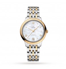 Omega De Ville Prestige Co-Axial Master Chronometer de 34 mm para mujer, color blanco O43420342005002 réplica de reloj