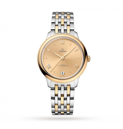 para mujer Omega De Ville Prestige Co-Axial Master Chronometer 34 mm Champan O43420342008001 réplica de reloj