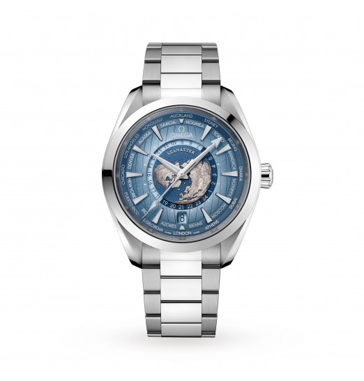 Omega Seamaster Aqua Terra 150M Co-Axial Master Chronometer Gmt Worldtimer 43mm Summer Blue O22010432203002 réplica de reloj