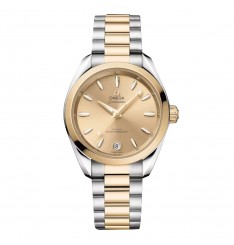 Omega Seamaster Aqua Terra Shades de 34 mm para mujer, amarillo, O22020342008001 réplica de reloj