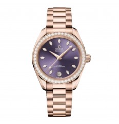 Omega Seamaster Aqua Terra Shades de 34 mm para mujer, color morado O22055342060001 réplica de reloj