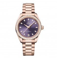 Omega Seamaster Aqua Terra Shades de 34 mm para mujer, color morado O22055342060001 réplica de reloj