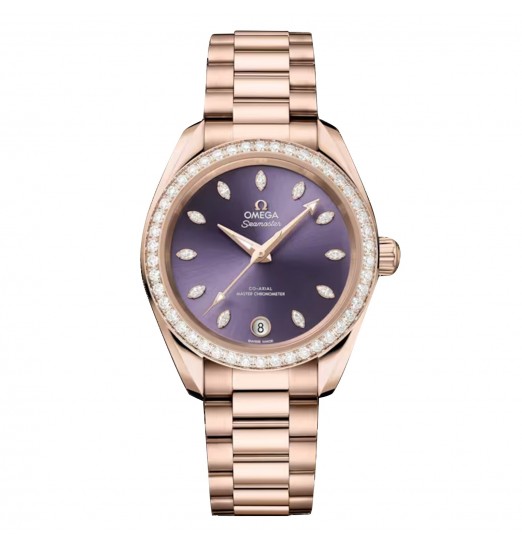 Omega Seamaster Aqua Terra Shades de 34 mm para mujer, color morado O22055342060001 réplica de reloj