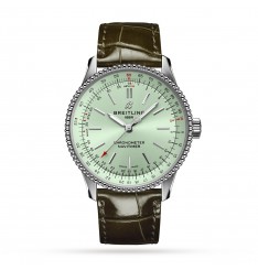 Breitling Navitimer Automatico 35 Correa de cuero de acero inoxidable - menta A17395361L1P2 réplica de reloj
