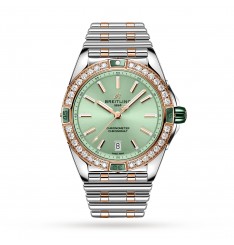 Breitling Super Chronomat Automatico 38 de acero inoxidable verde y oro rosa de 18 quilates U17356531L1U1 réplica de reloj