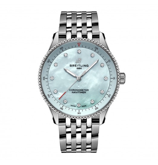 Breitling Navitimer 32 mm para mujer Madreperla azul A77320171C1A1 réplica de reloj