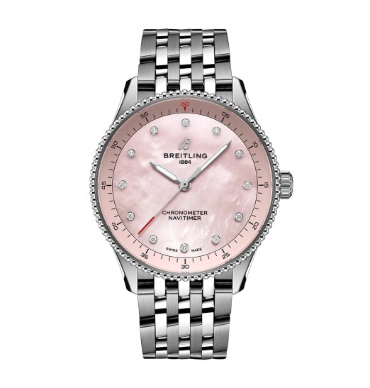 Breitling Navitimer 32 mm para mujer Madreperla rosa A77320D91K1A1 réplica de reloj