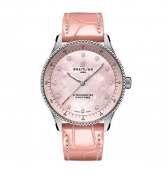 Breitling Navitimer 32 mm para mujer Cocodrilo de nacar rosa A77320D91K1P1 réplica de reloj