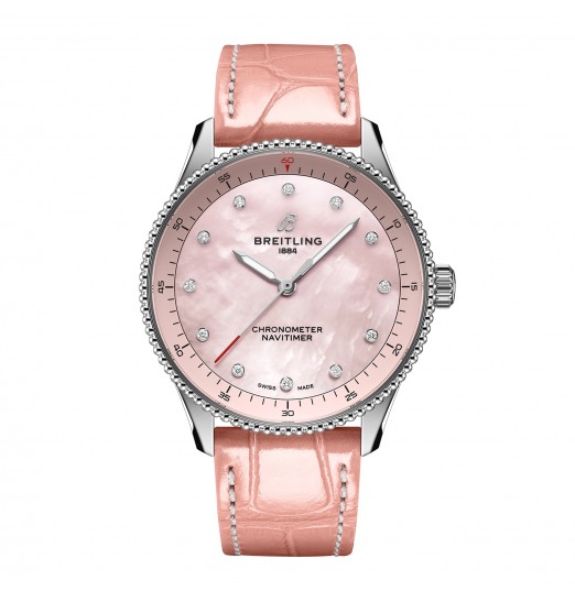 Breitling Navitimer 32 mm para mujer Cocodrilo de nacar rosa A77320D91K1P1 réplica de reloj Breitling Navitimer 32 mm para mujer Cocodrilo de nacar rosa A77320D91K1P1 réplica de reloj