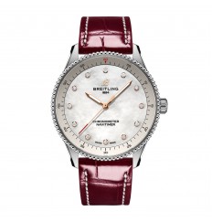 Breitling Navitimer 32 mm para mujer Cocodrilo de nacar blanco A77320E61A2P2 réplica de reloj