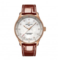 Breitling Navitimer 32 mm para mujer Cocodrilo de nacar blanco Oro rojo de 18 quilates R77320E61A1P1 réplica de reloj