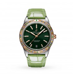 Breitling Chronomat Automatico 36 de mujer con correa de cuero verde Mar del Sur U10380611L1P1 réplica de reloj