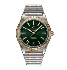 Breitling Chronomat Automatico 36 para mujer de acero inoxidable verde mar del sur y pulsera de oro rosa de 18 quilates U10380611L1U1 réplica de reloj