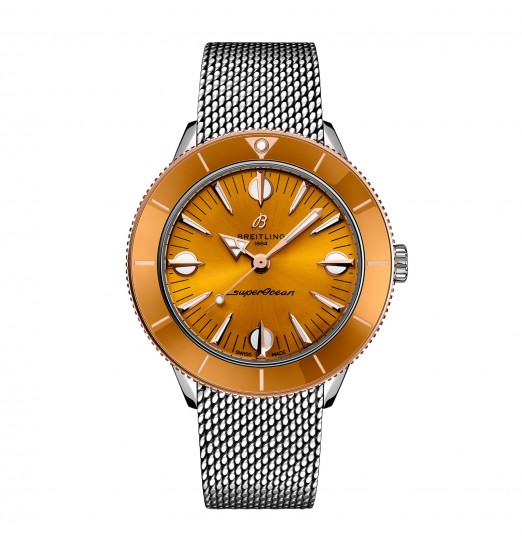 Breitling Superocean Heritage '57 Highlands Capsule 38 mm para hombre Amarillo 2 correas U10340281I1A1 réplica de reloj