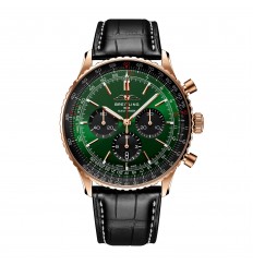 Breitling Navitimer Cronografo Oro rosa de 18 quilates 46 mm para hombre Cocodrilo verde RB0137241L1P1 réplica de reloj