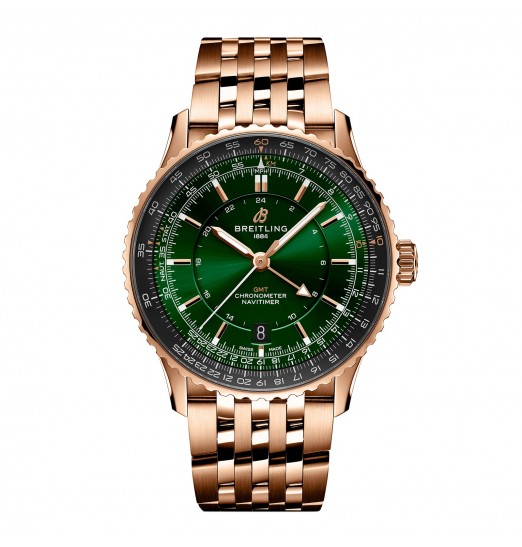 Breitling Navitimer Automatico GMT 41mm para hombre Acero inoxidable verde R32310251L1R1 réplica de reloj