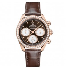 Omega Speedmaster Date 38 324.58.38.50.63.001 Oro Sedna Diamante Marron réplica de reloj