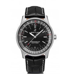 Breitling Navitimer Automatico 38 mm Esfera negra Cuero negro A17325241B1P2 réplica de reloj
