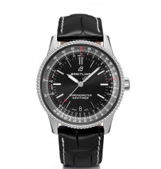 Breitling Navitimer Automatico 38 mm Esfera negra Cuero negro A17325241B1P2 réplica de reloj