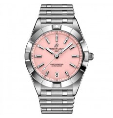 Breitling Chronomat 32 diamante esfera rosa acero inoxidable A77310101K1A1 réplica de reloj