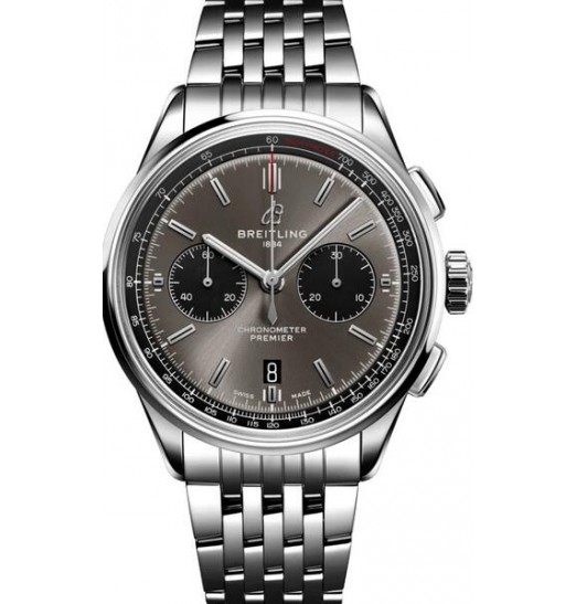 Breitling Premier B01 Chronograph 42 Black-eye Grey Dial Steel Hombres AB0118221B1A1 réplica de reloj