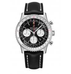 Breitling Navitimer 1 B01 Chronograph 43 Correa de cuero desplegable con esfera negra para hombre AB0121211B1X2 réplica de reloj