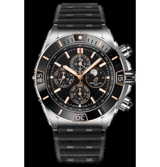 Breitling Super Chronomat Correa de caucho con esfera negra para hombre I19320251B1S1 réplica de reloj