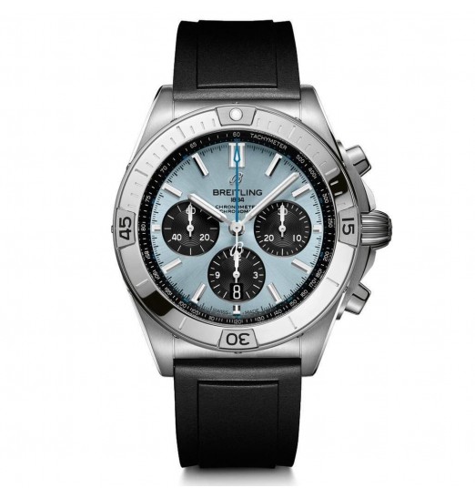 Breitling Chronomat B01 42 Esfera azul hielo Correa de caucho negra PB0134101C1S1 réplica de reloj