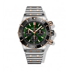 R茅plica BREITLING Super Chronomat B01 Cron贸grafo mecánico 44 mm Esfera verde UB0136251L1U1 réplica de reloj