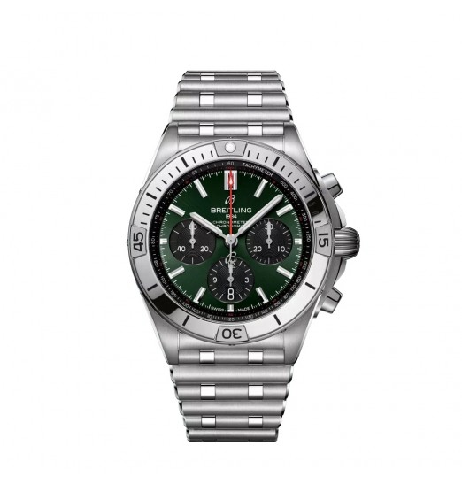 Breitling Chronomat B01 42 AB0134101L2A1 Acero Inoxidable Verde Rouleaux réplica de reloj
