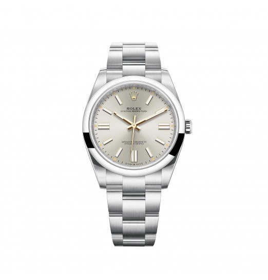 Rolex Oyster Perpetual 41 Pulsera Oyster con esfera plateada réplica de reloj