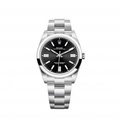 Rolex Oyster Perpetual 41 Brazalete Oyster con esfera negra brillante réplica de reloj