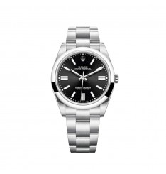 Rolex Oyster Perpetual 41 Brazalete Oyster con esfera negra brillante réplica de reloj