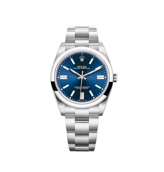 Rolex Oyster Perpetual 41 Brazalete Oyster con esfera azul brillante réplica de reloj