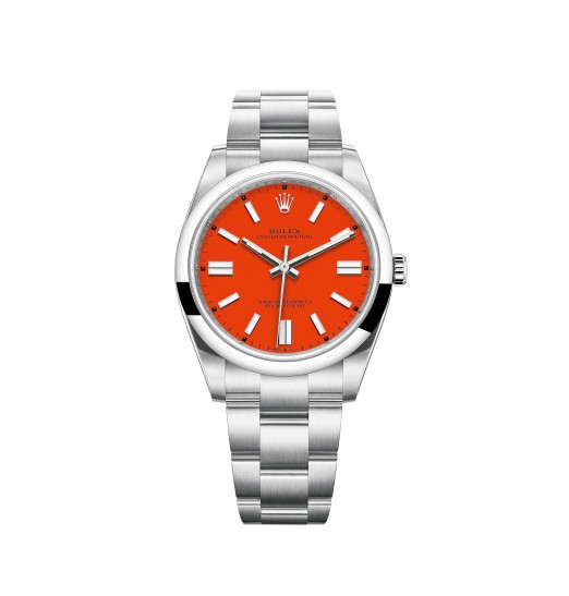 Rolex Oyster Perpetual 41 Pulsera Oyster con esfera roja coral réplica de reloj Rolex Oyster Perpetual 41 Pulsera Oyster con esfera roja coral réplica de reloj