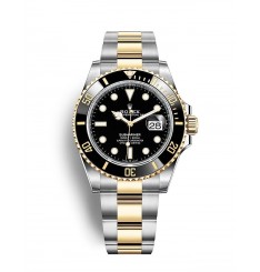 Rolex Submariner Date Yellow Rolesor Black Cerachrom bisel de 41 mm réplica de reloj