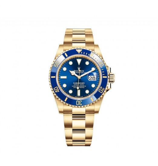 Rolex Submariner Date oro amarillo de 18 quilates azul Cerachrom bisel réplica de reloj Rolex Submariner Date oro amarillo de 18 quilates azul Cerachrom bisel réplica de reloj