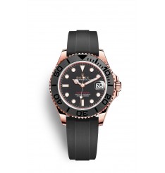 Rolex Yacht-Master 37 negro mate Cerachrom oro Everose de 18 quilates M268655-0017 réplica de reloj
