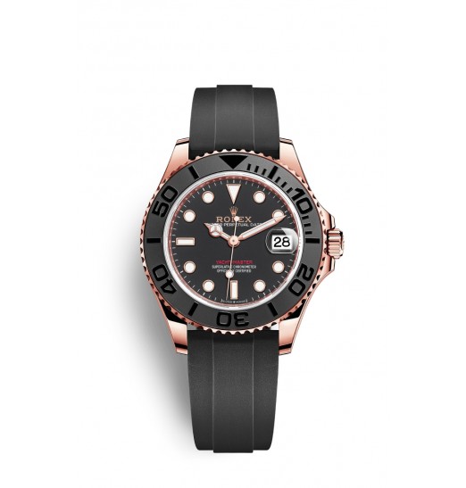 Rolex Yacht-Master 37 negro mate Cerachrom oro Everose de 18 quilates M268655-0017 réplica de reloj