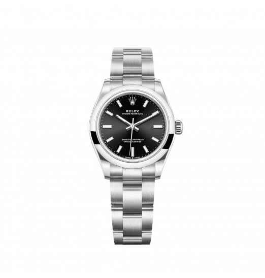 Rolex Oyster Perpetual 31 esfera negra brillante réplica de reloj