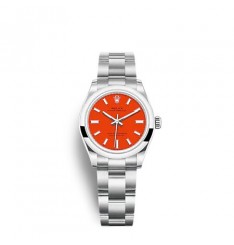 Rolex Oyster Perpetual 31 esfera rojo coral réplica de reloj