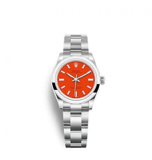Rolex Oyster Perpetual 31 esfera rojo coral réplica de reloj