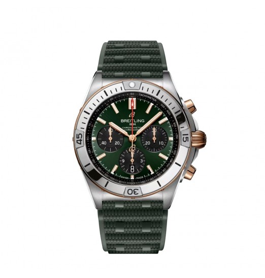 Breitling Chronomat B01 42 UB0134131L1S1 Acero Inoxidable Oro Rojo Verde Caucho réplica de reloj