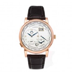 A Lange Sohne Lange 1 Time Zone 116.032 (RG/plata/Correa De Cuero) Réplica Reloj