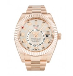 Rolex Sky Dweller Everose Oro Sundust Marcar 326935 Réplica Reloj