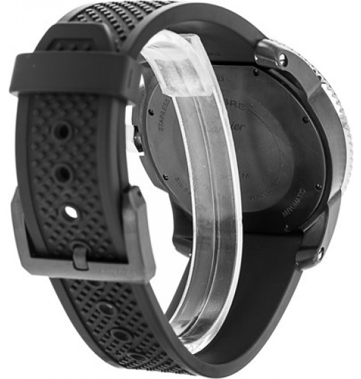 Calibre De Cartier Diver Automatic Negro Dial Negro Rubber Divers De Los Hombres WSCA0006 Réplica Reloj
