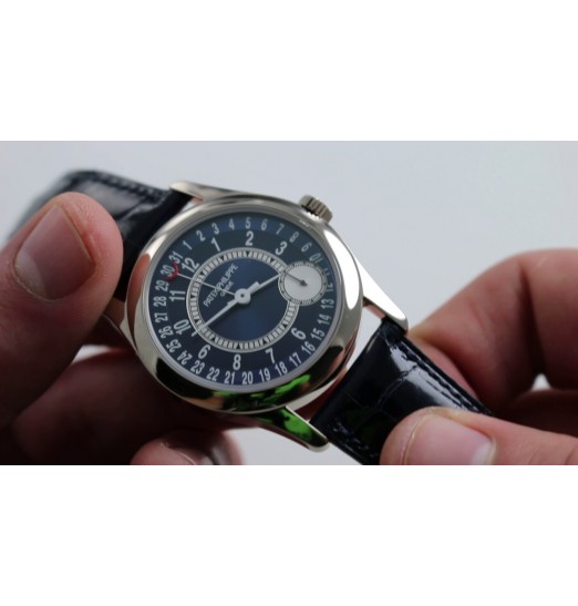 Patek Philippe New Oro Blanco Calatrava azul Dial Hombres 6000G-012 Réplica Reloj