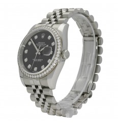 Rolex Datejsut Negro Diamante Dial Negro Dial Con Diamantes 116244-BLKDDO Réplica Reloj